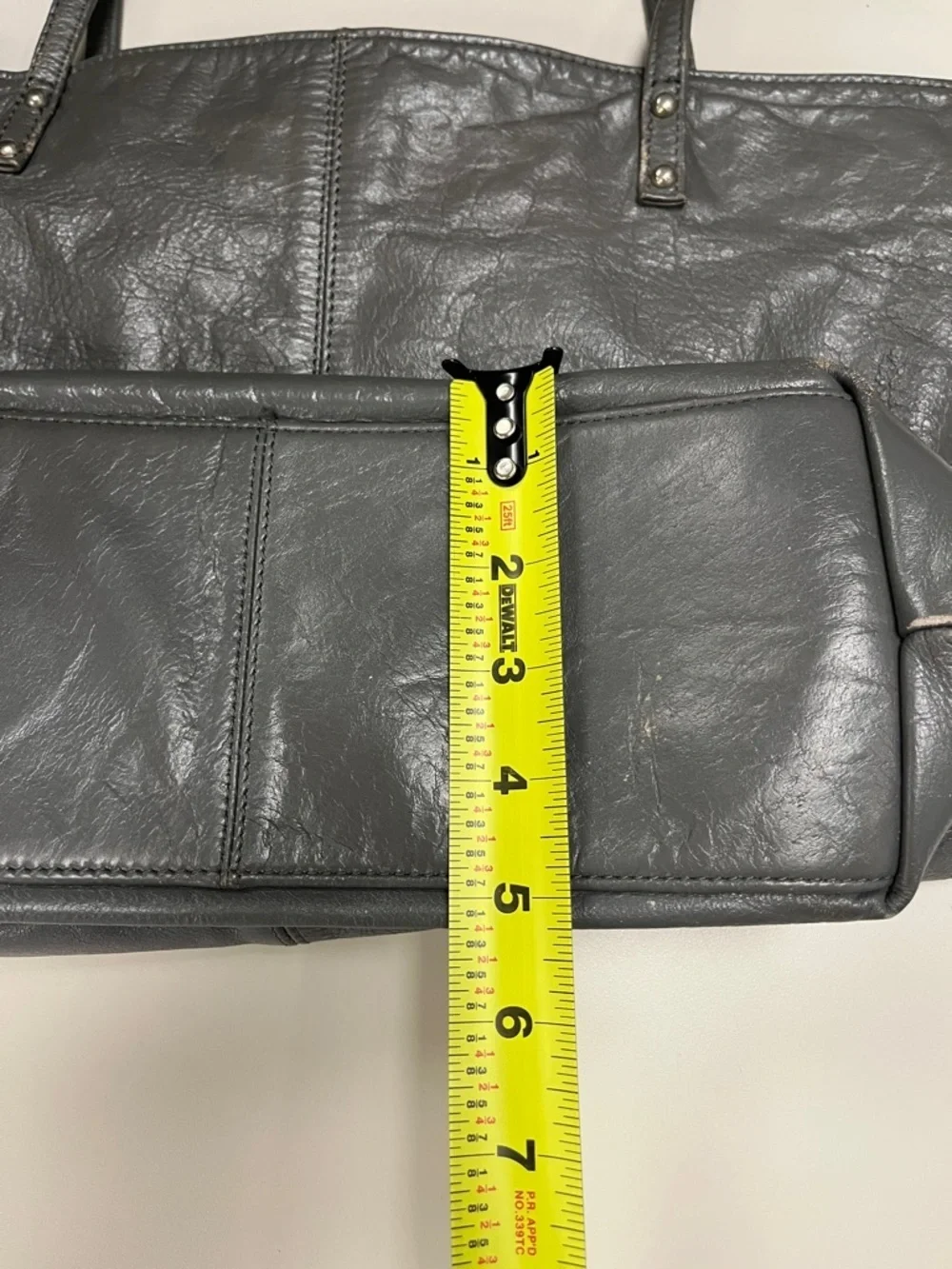 Latico NJ USA Gray Leather Shoulder Tote